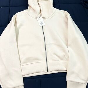 Cream Zip-Up Hoodie
